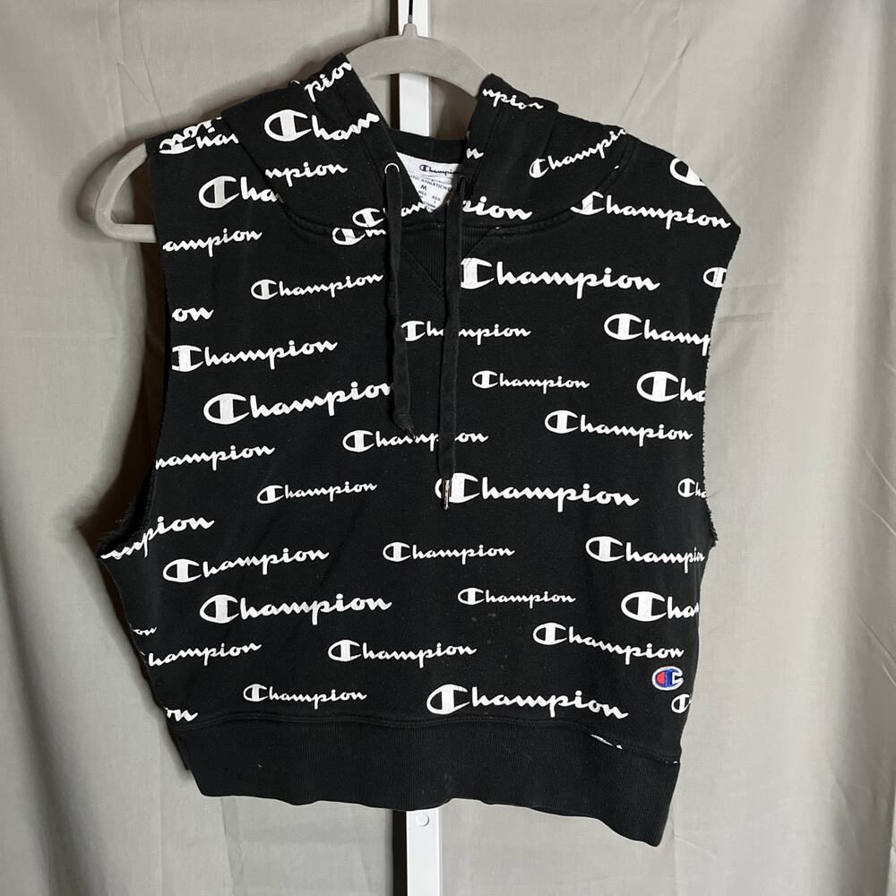 Champion Women’s Campus Sleeveless Halter Hoodie - Black, Size XL